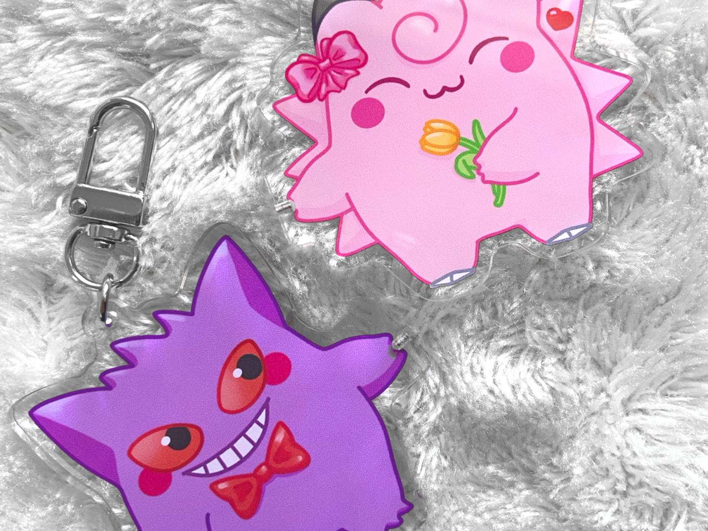 CLEFABLE X GENGAR MAGNETIC COUPLE KEYCHAINS