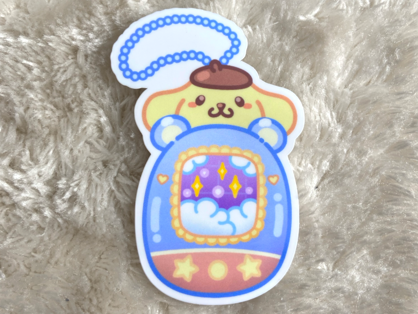 POMPOMPURIN CINNAMONROLL TAMAGOTCHI AUFKLEBER SET