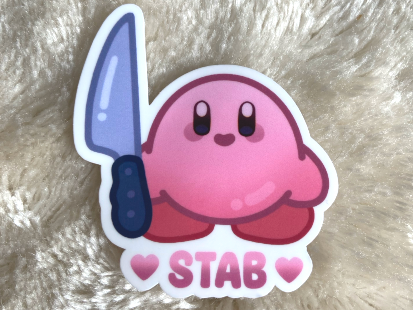 KIRBY WITH KNIFE STICKER