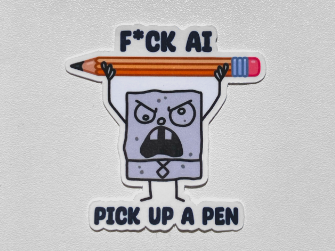 SPONGEBOB ANTI AI ART STICKER