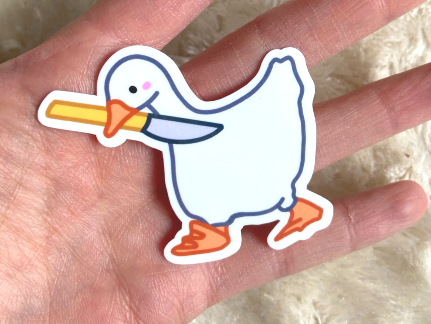 DUCK WITH A KNIFE STICKER