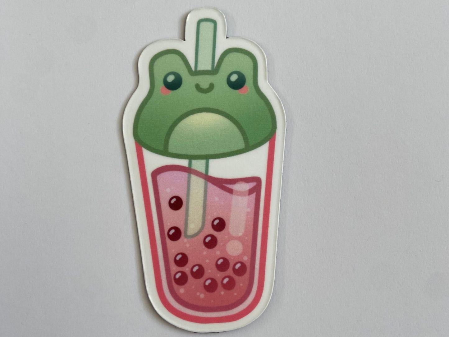 FROG BUBBLE TEA FRIDGE MAGNET