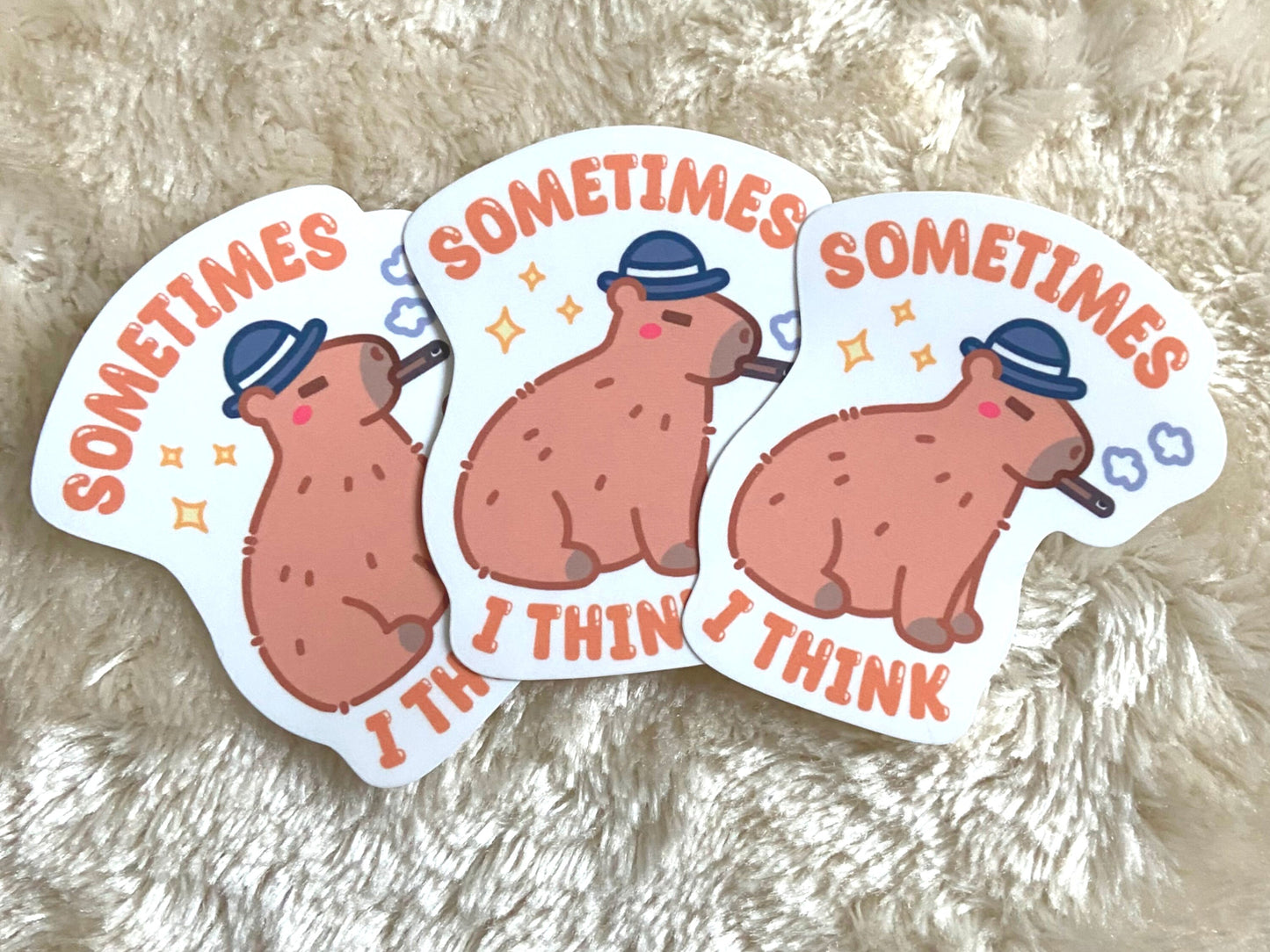 FUNNY CAPYBARA STICKER - LAMINATED