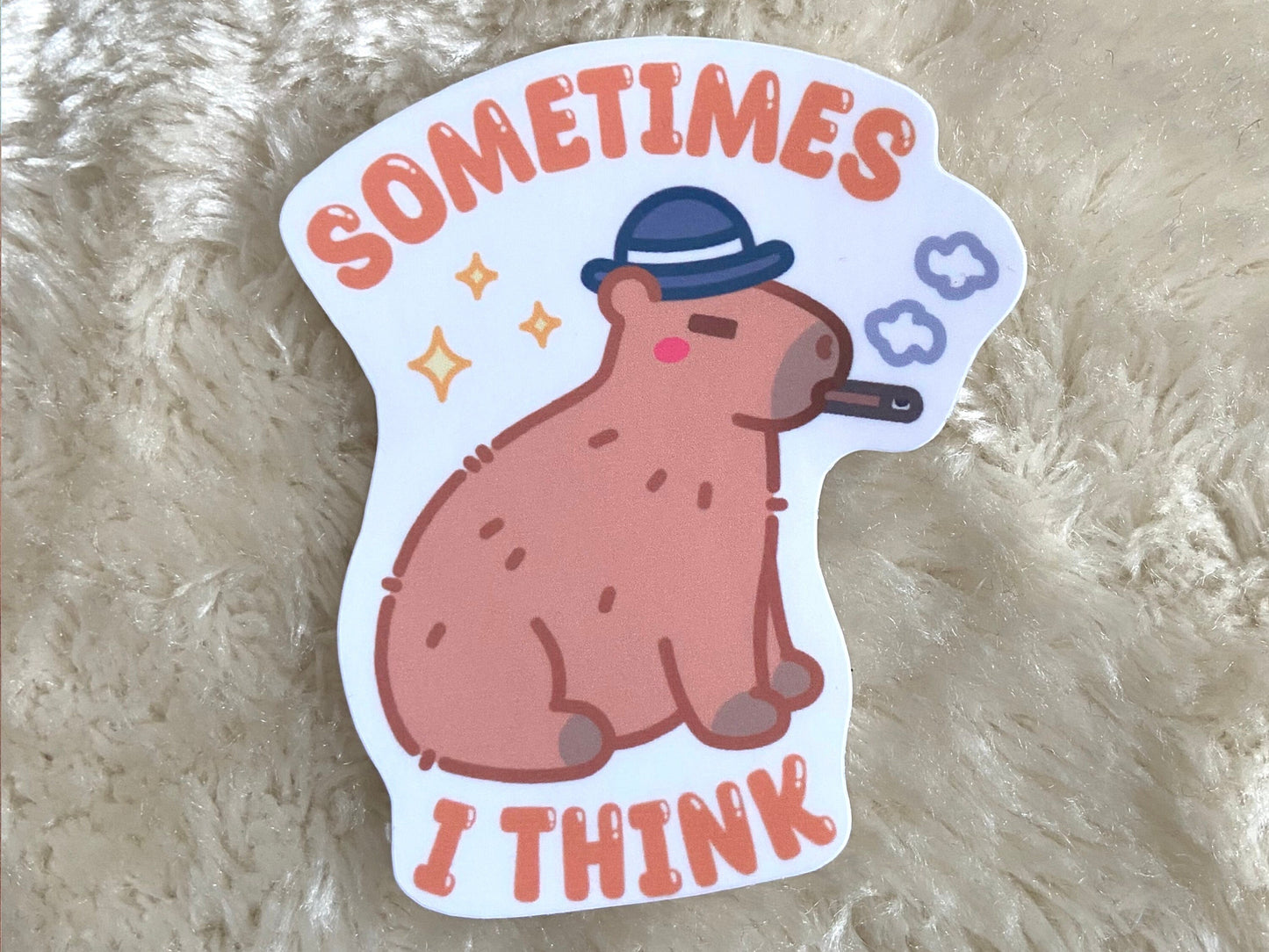 FUNNY CAPYBARA STICKER - LAMINATED