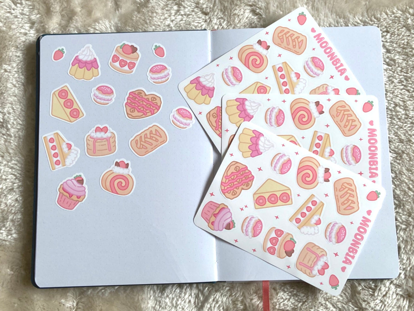 STRAWBERRY DESSERT STICKER SHEET