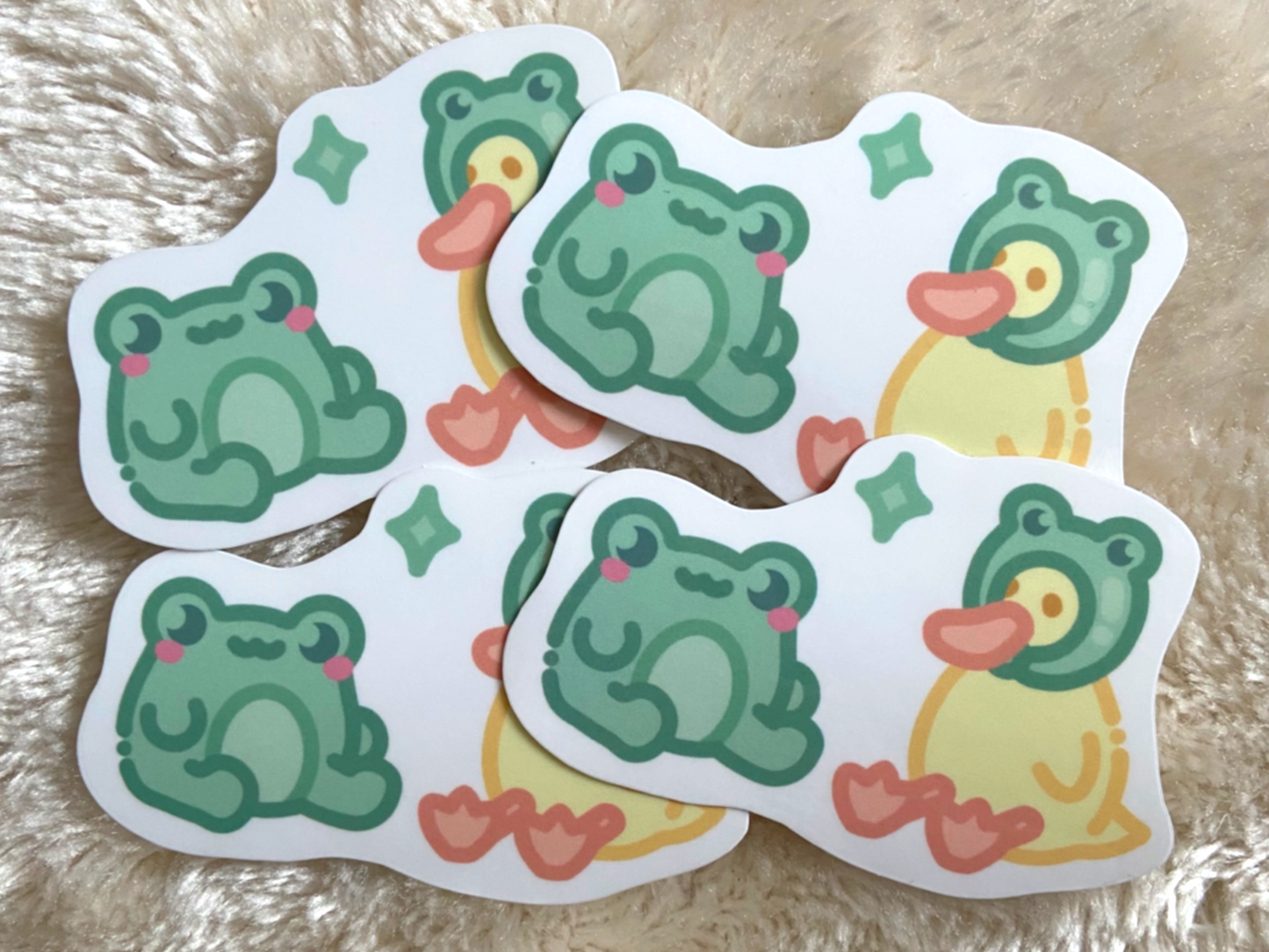 FROG AND DUCK FRIENDS STICKER