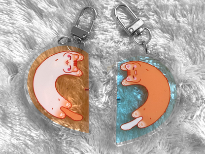 LONG CATS MAGNETIC COUPLE KEYCHAINS