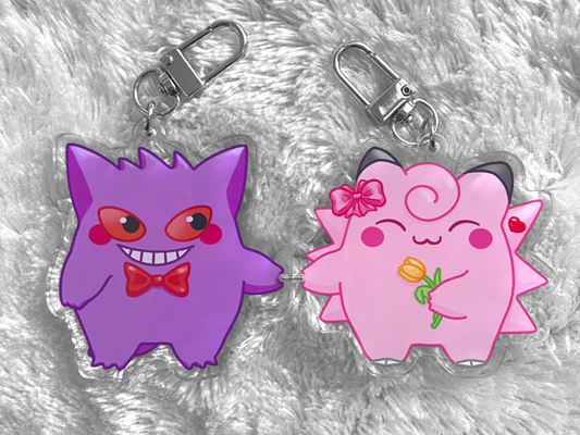 CLEFABLE X GENGAR MAGNETIC COUPLE KEYCHAINS