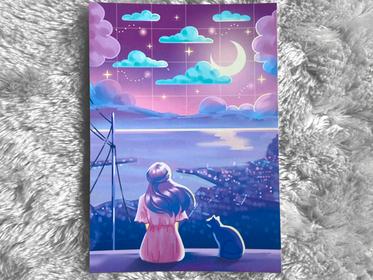 JAPANISCHE STADT BEI NACHT – A6-ILLUSTRATION