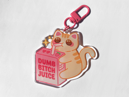 DUMB CAT JUICE KEYCHAIN