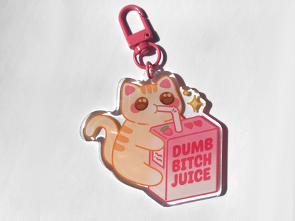 DUMB CAT JUICE KEYCHAIN