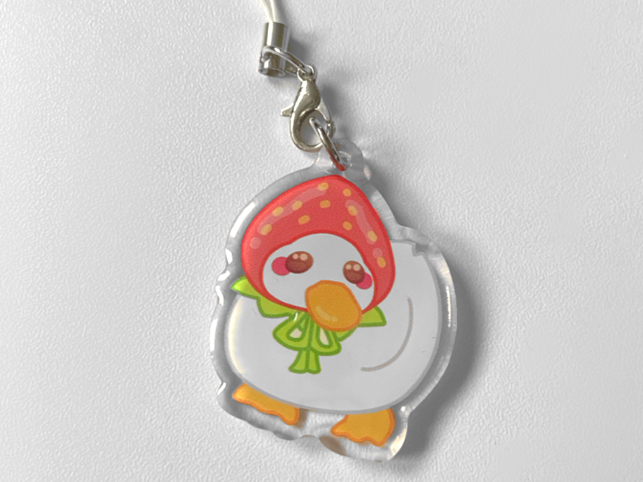 STRAWBERRY DUCK PHONE CHARM