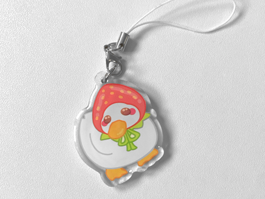 STRAWBERRY DUCK PHONE CHARM