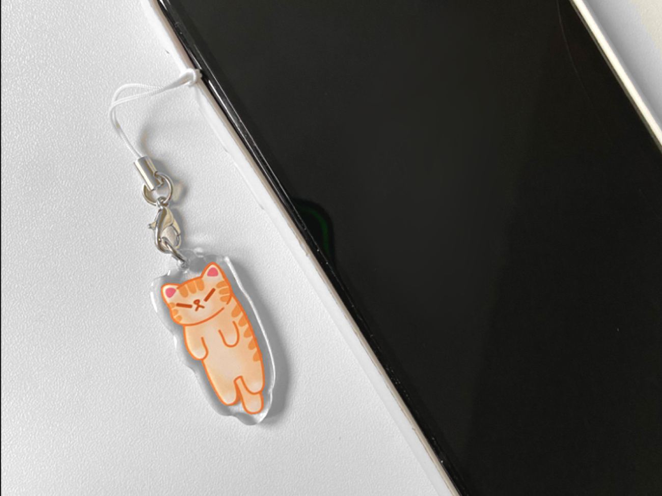 HANGING CAT PHONE CHARM
