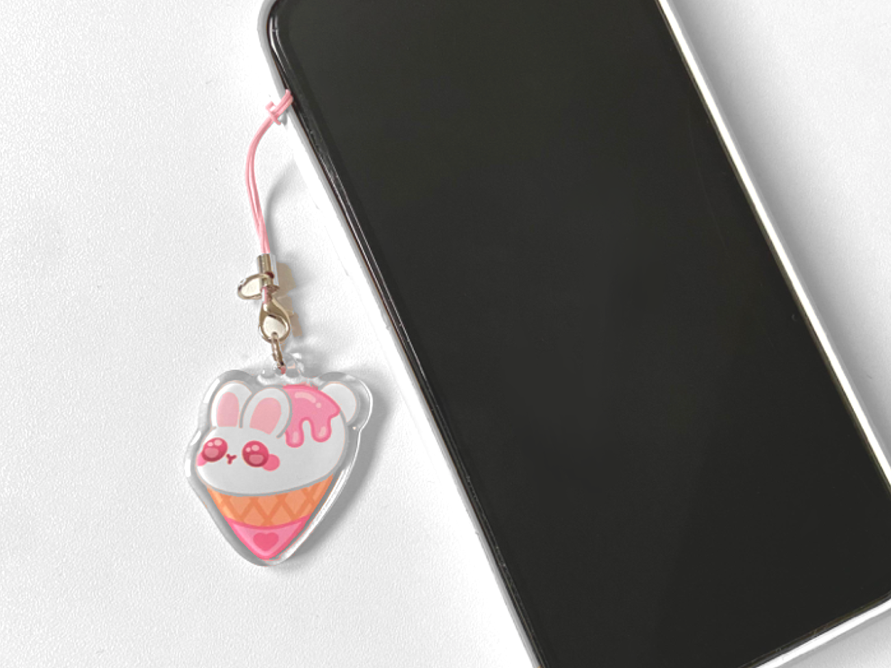BUNNY ICE CREAM PHONE CHARM