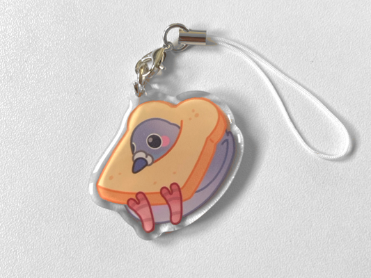 PIGEON IN TOAST PHONE CHARM