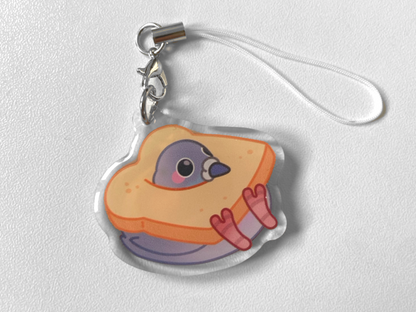 PIGEON IN TOAST PHONE CHARM