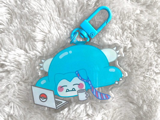 TIRED SNORLAX KEYCHAIN