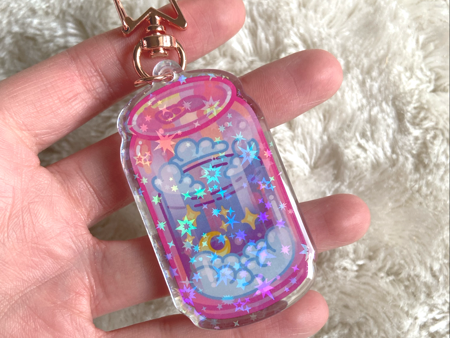 SODA CAN HOLO KEYCHAIN