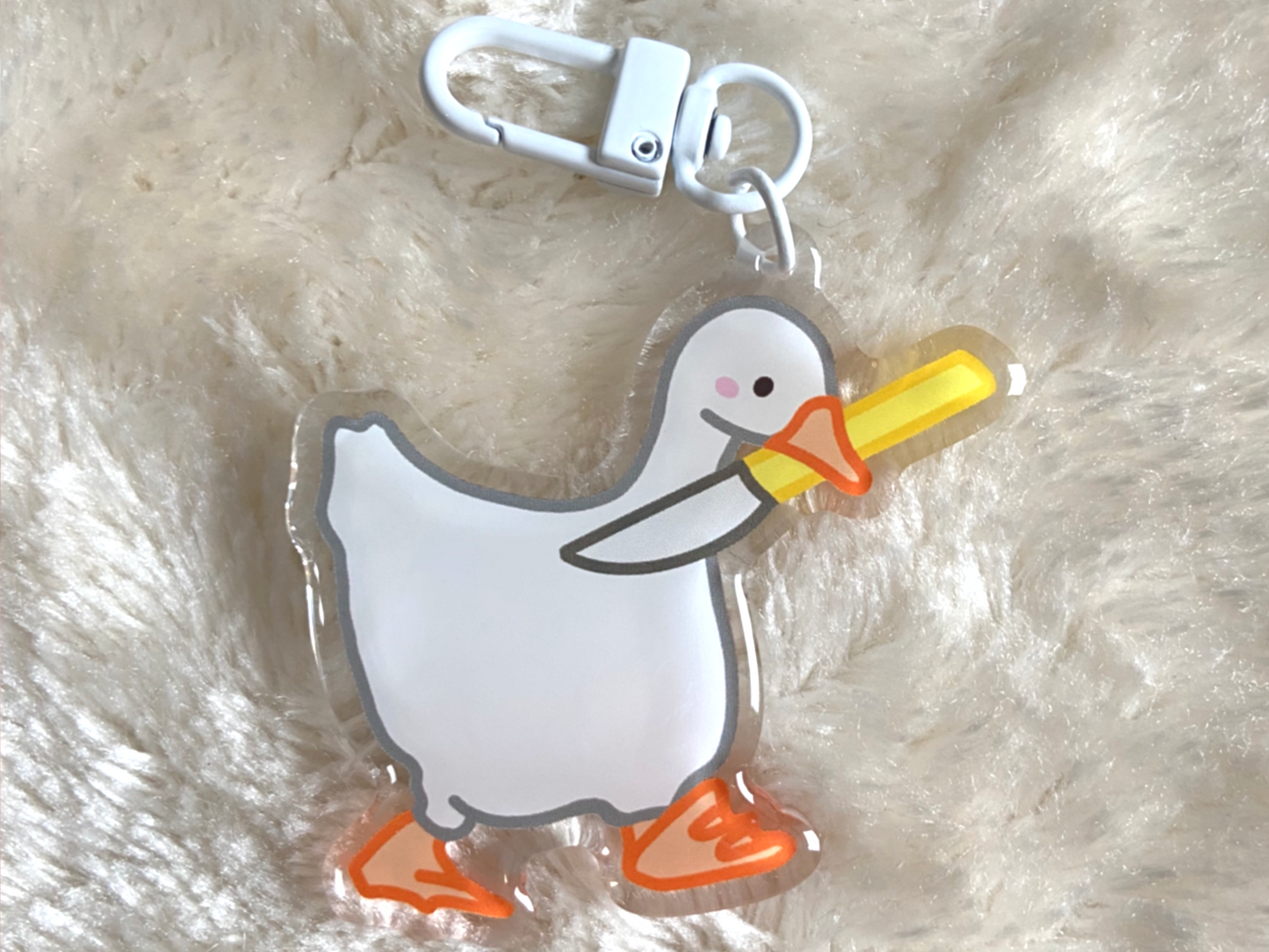 DUCK WITH KNIFE KEYCHAIN