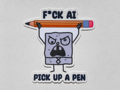 SPONGEBOB ANTI AI ART STICKER