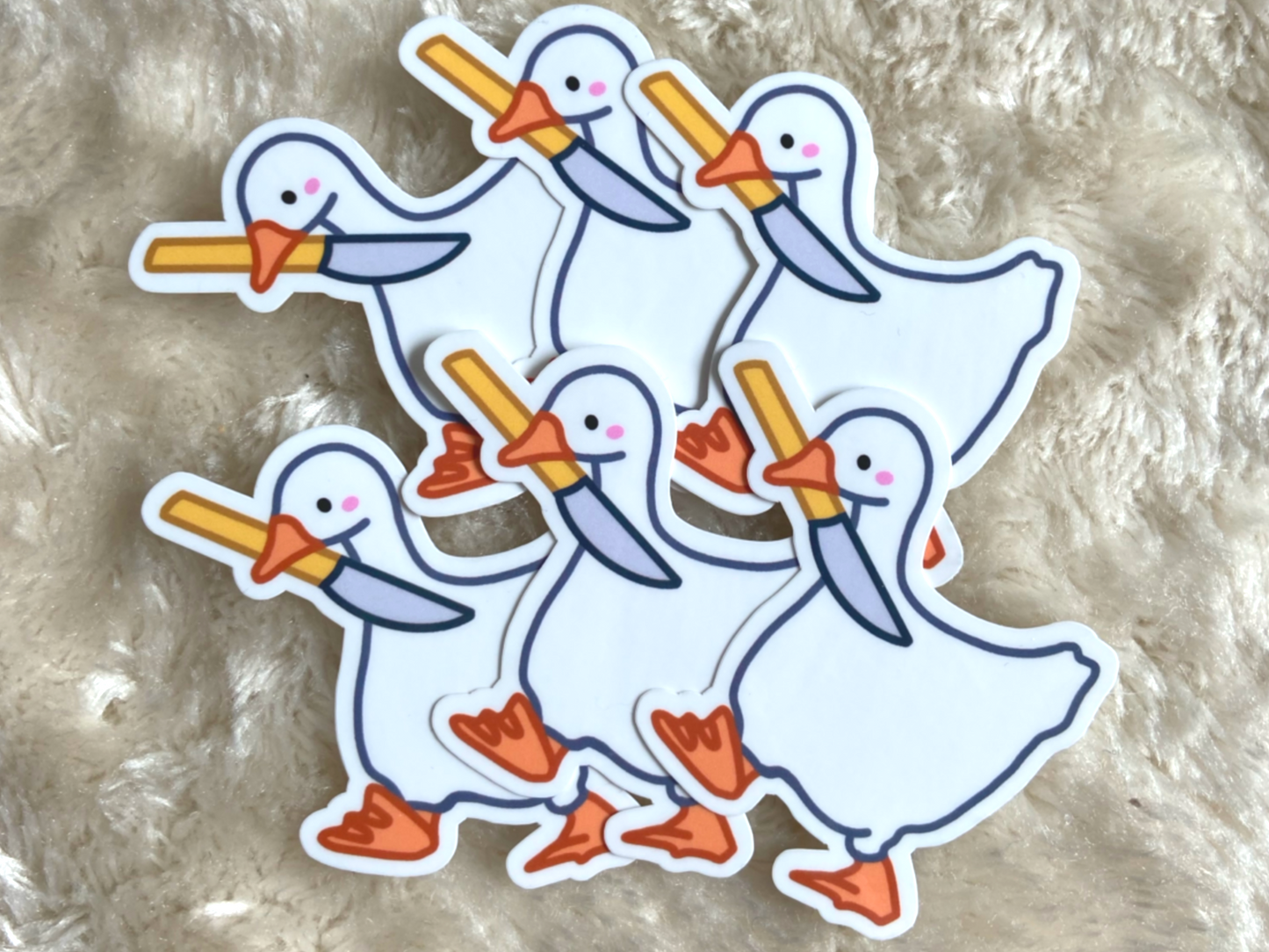 ENTE MIT MESSER STICKER