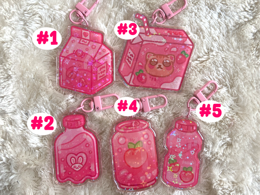 PINK DRINKS KEYCHAINS