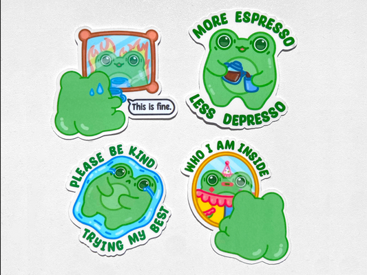 FROG MEME STICKER SET