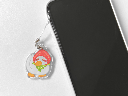 STRAWBERRY DUCK PHONE CHARM