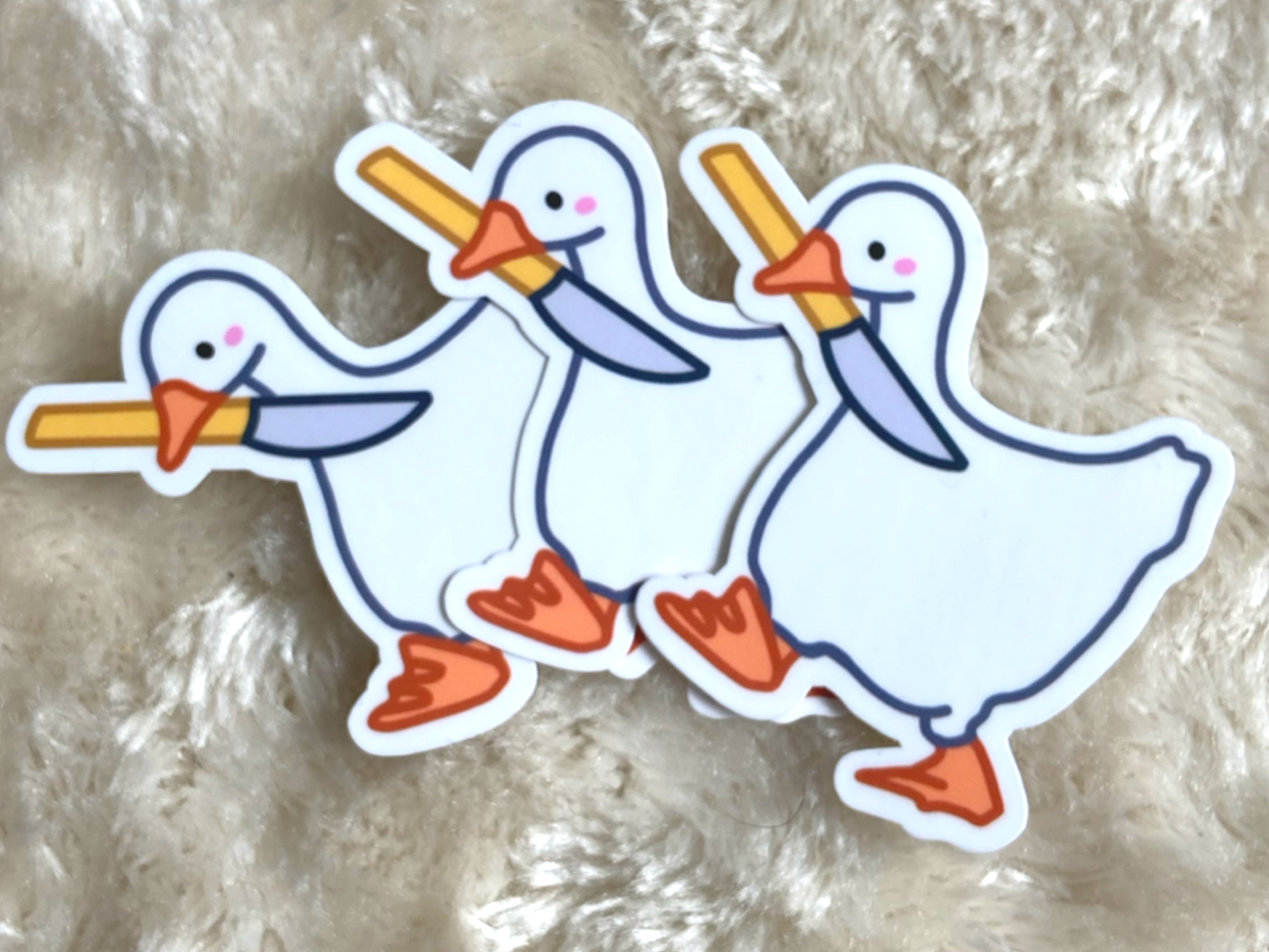 ENTE MIT MESSER STICKER