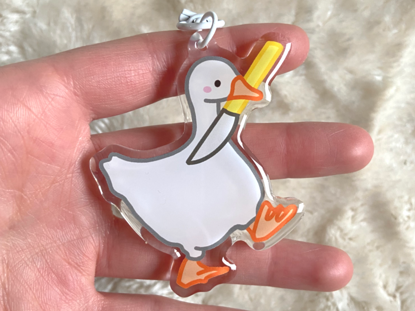 DUCK WITH KNIFE KEYCHAIN