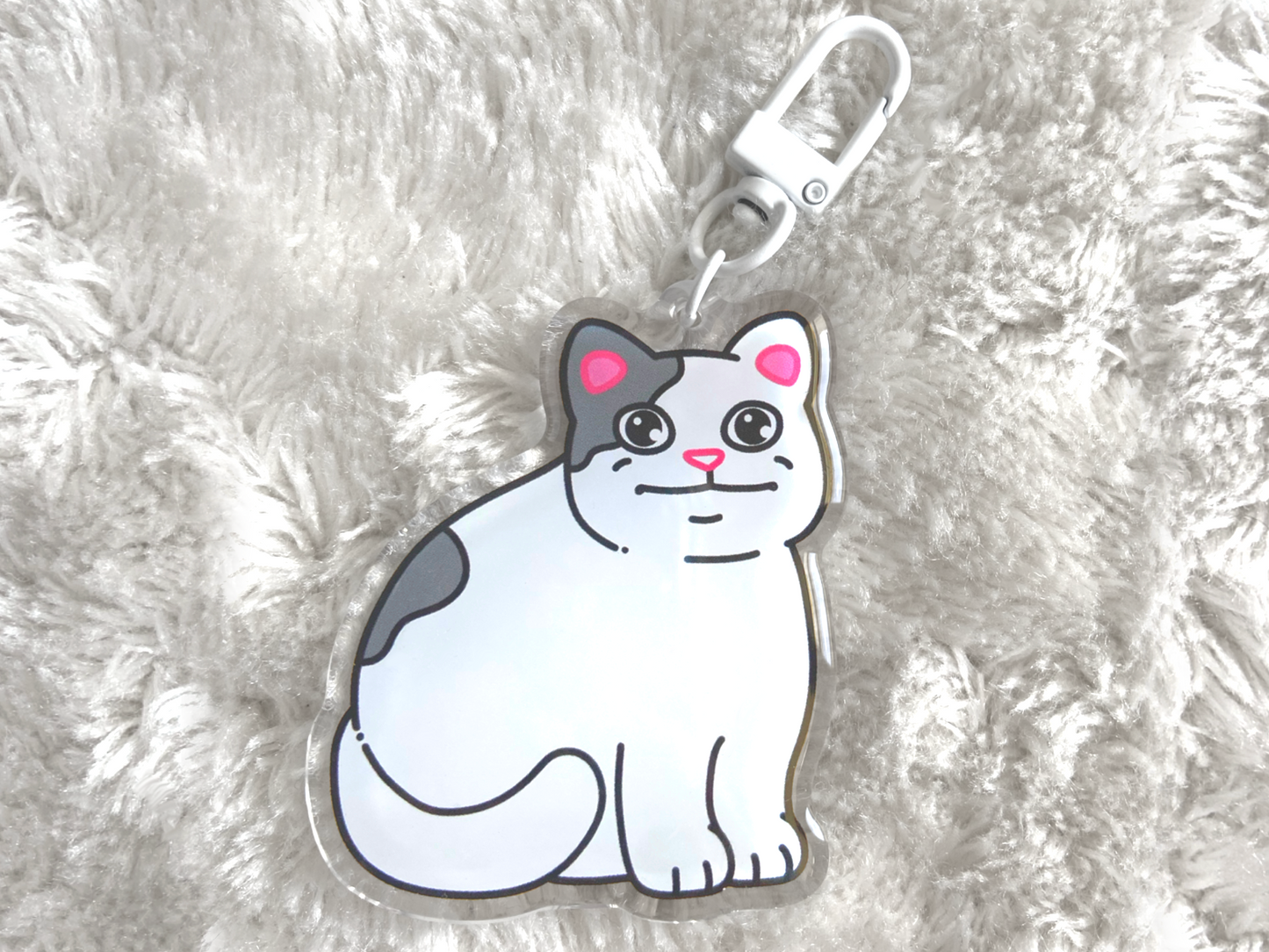 NO THOUGHTS CAT KEYCHAIN