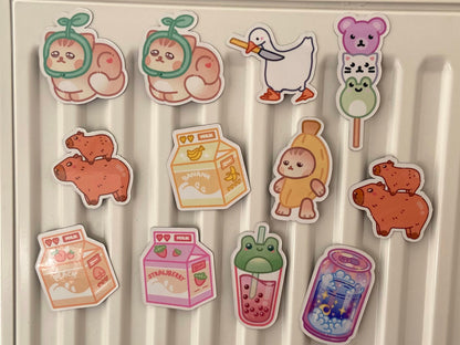 FROG BUBBLE TEA FRIDGE MAGNET