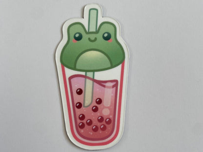 FROG BUBBLE TEA FRIDGE MAGNET