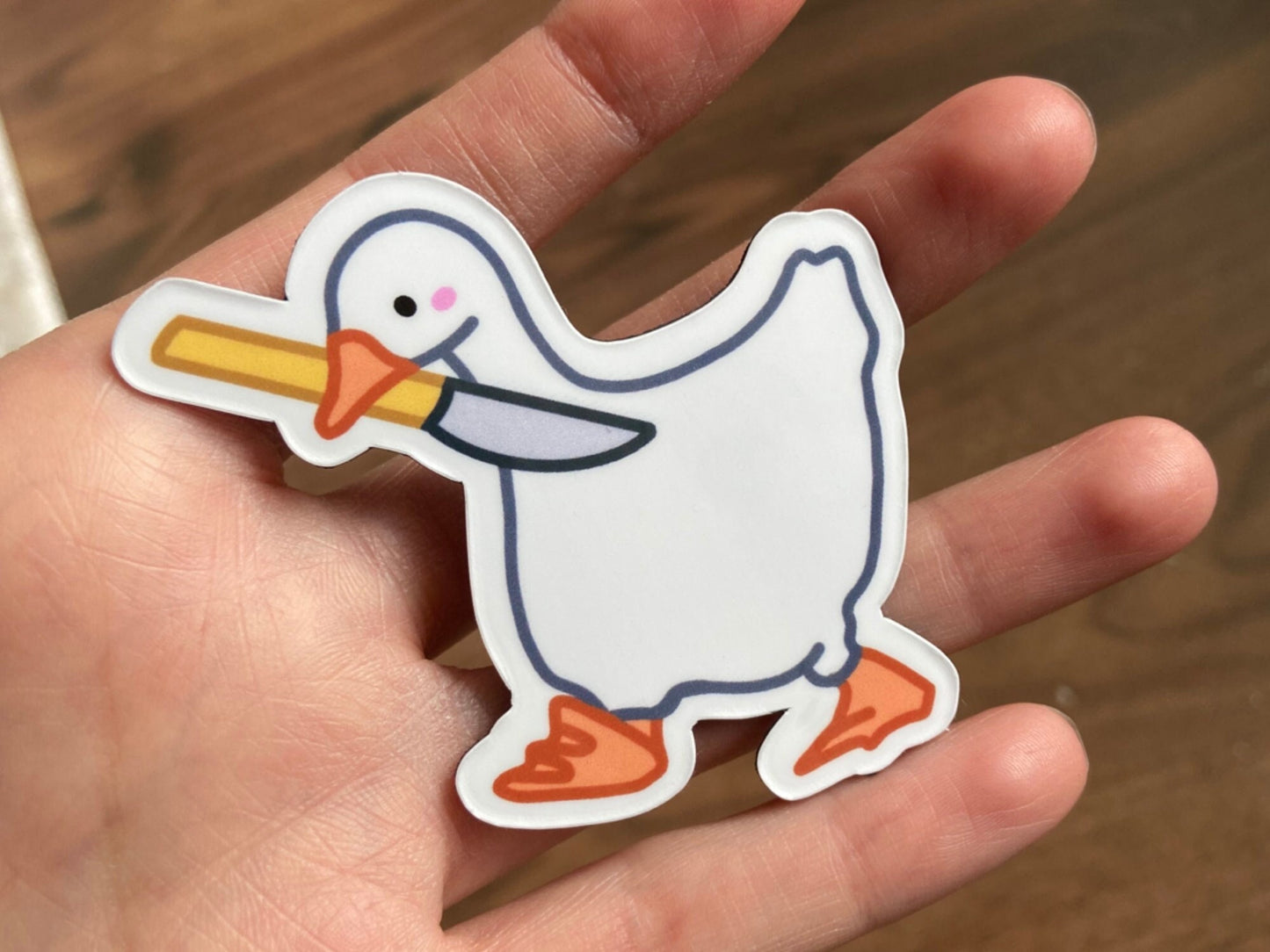 DUCK WITH A KNIFE FRIDGE MAGNET