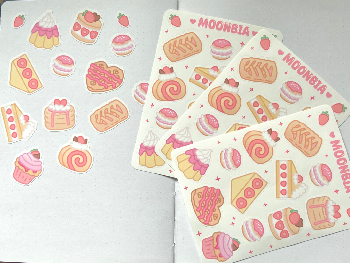 ERDBEER DESSERT STICKERBOGEN