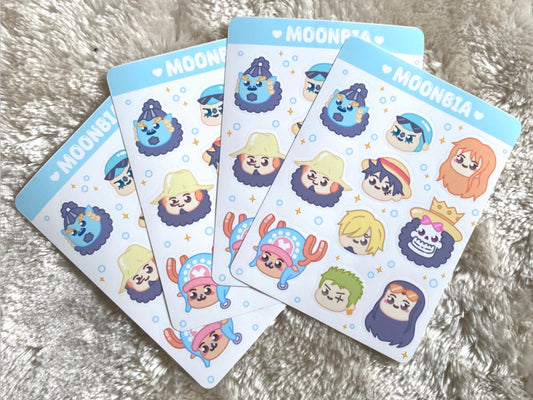 ONE PIECE CHARAKTER STICKERBOGEN