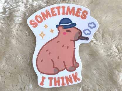 FUNNY CAPYBARA STICKER - LAMINATED